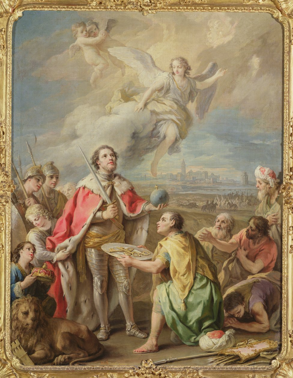 De Overgave van Sevilla aan St. Ferdinand door Charles-Joseph Flipart