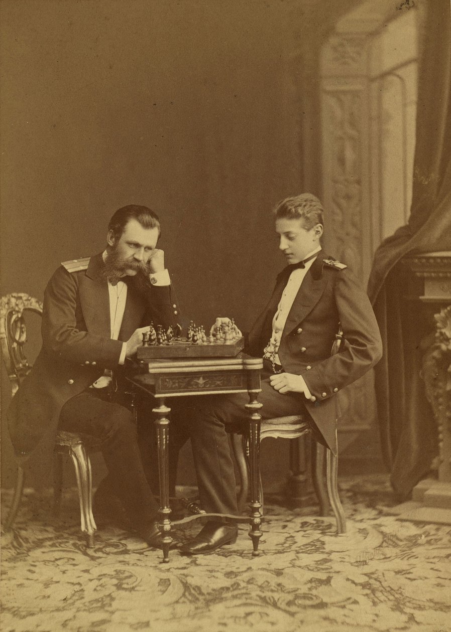 Grootvorst Konstantin Nikolaevitsj van Rusland (1827-1892) en grootvorst Konstantin Konstantinovitsj van Rusland (1858-1915), door Bergamasco, Charles (Karl) (1830-1896) door Charles Bergamasco