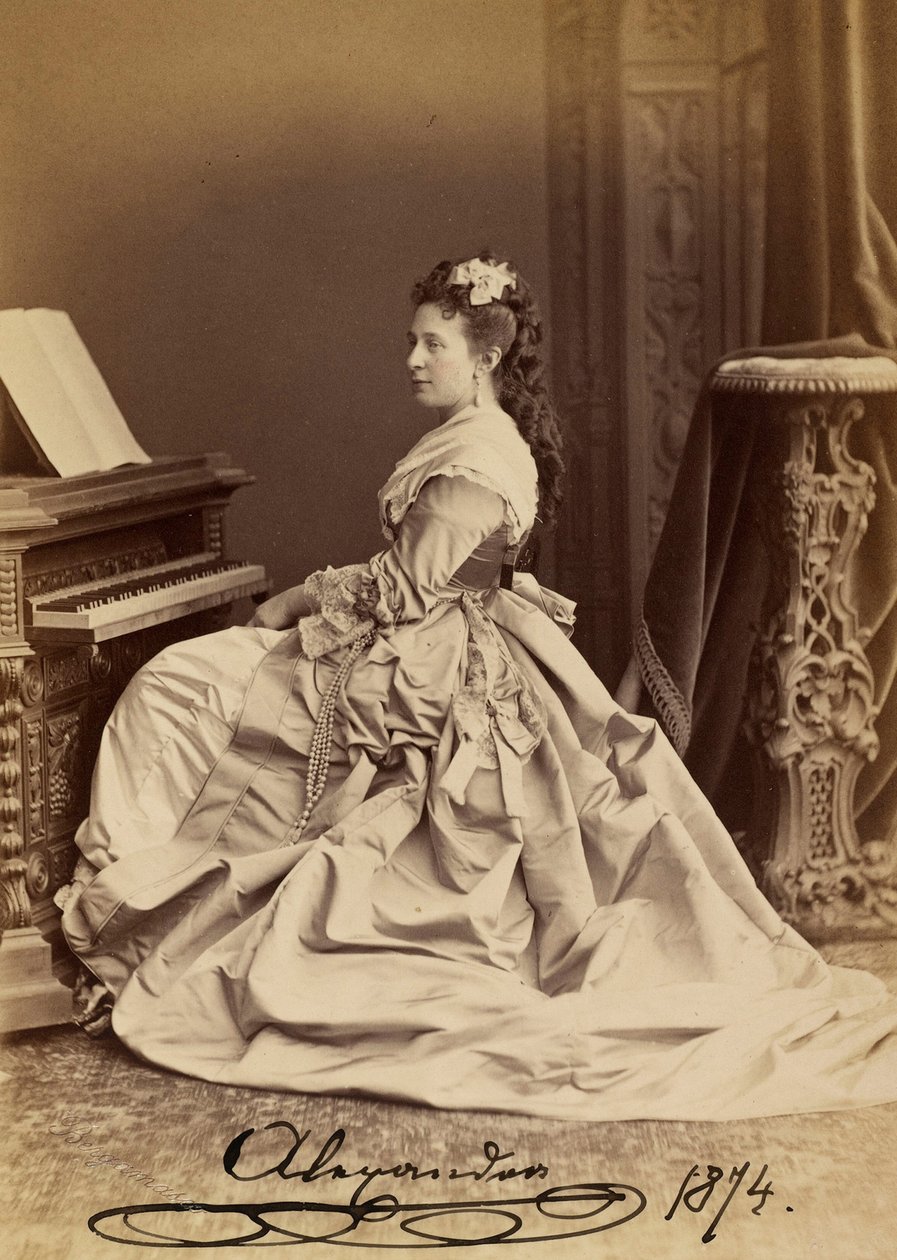 Portret van Groothertogin Alexandra Iosifovna van Saksen-Altenburg (1830-1911) door Charles Bergamasco