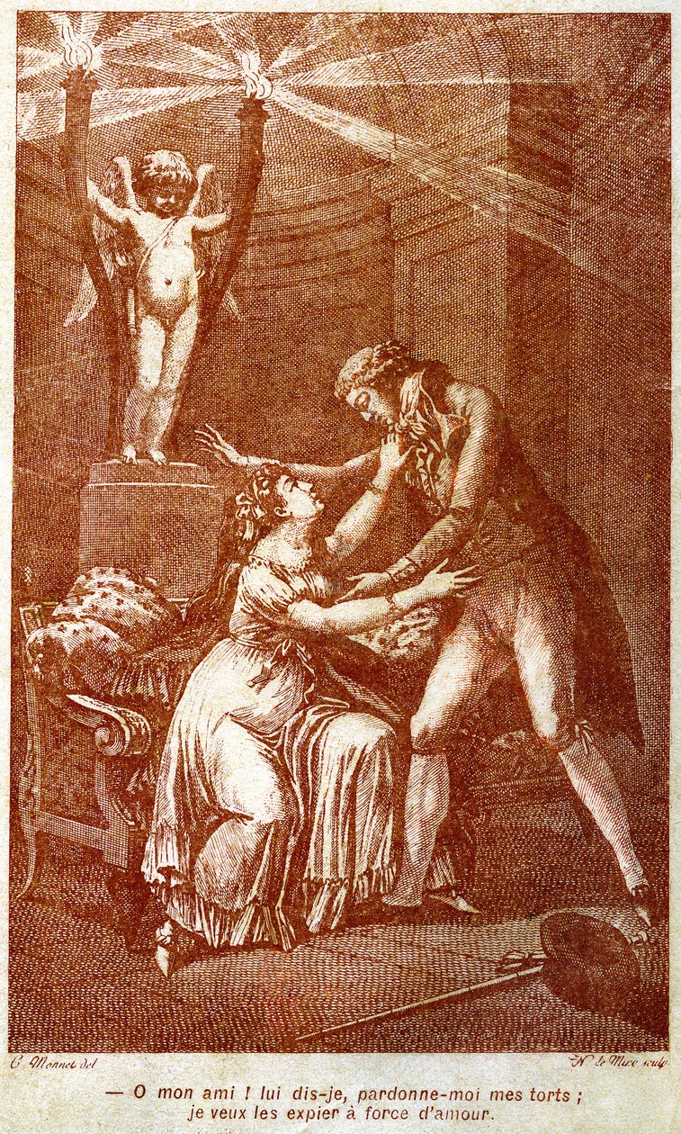 "Vergeef me mijn fouten; ik wil ze goedmaken met liefde." 18e eeuw door Charles (after) Monnet
