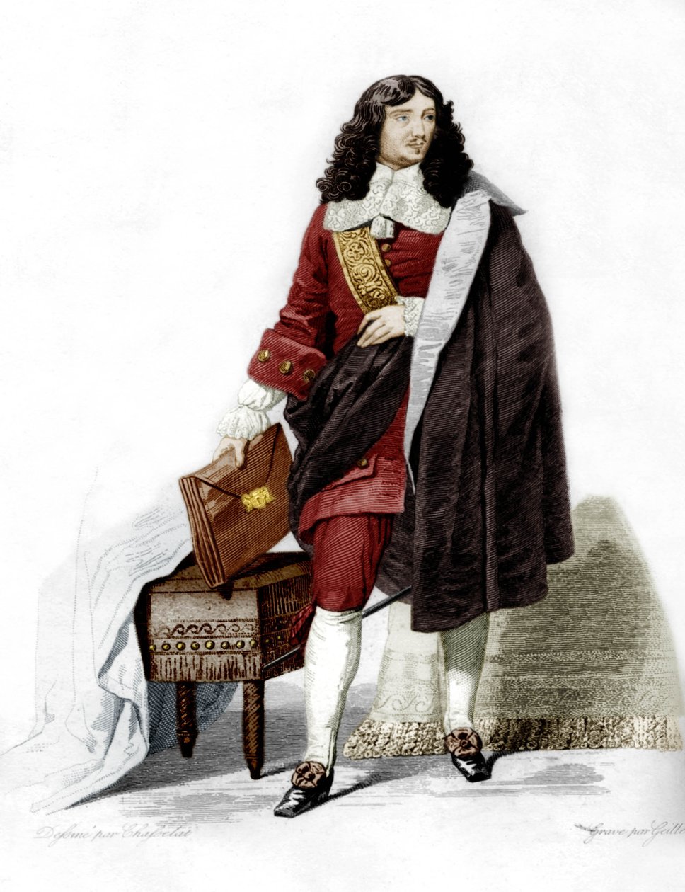 Jean-Baptiste Colbert door Charles Abraham (after) Chasselat