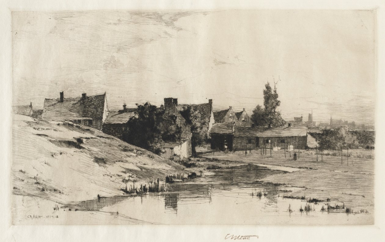 Oude Huizen bij Brugge door Charles Adams Platt