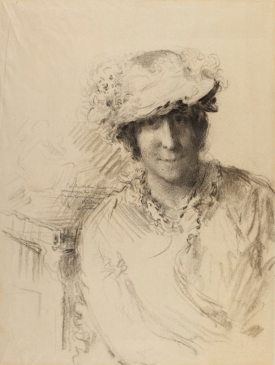 Portret van een dame door Charles Albert Waltner