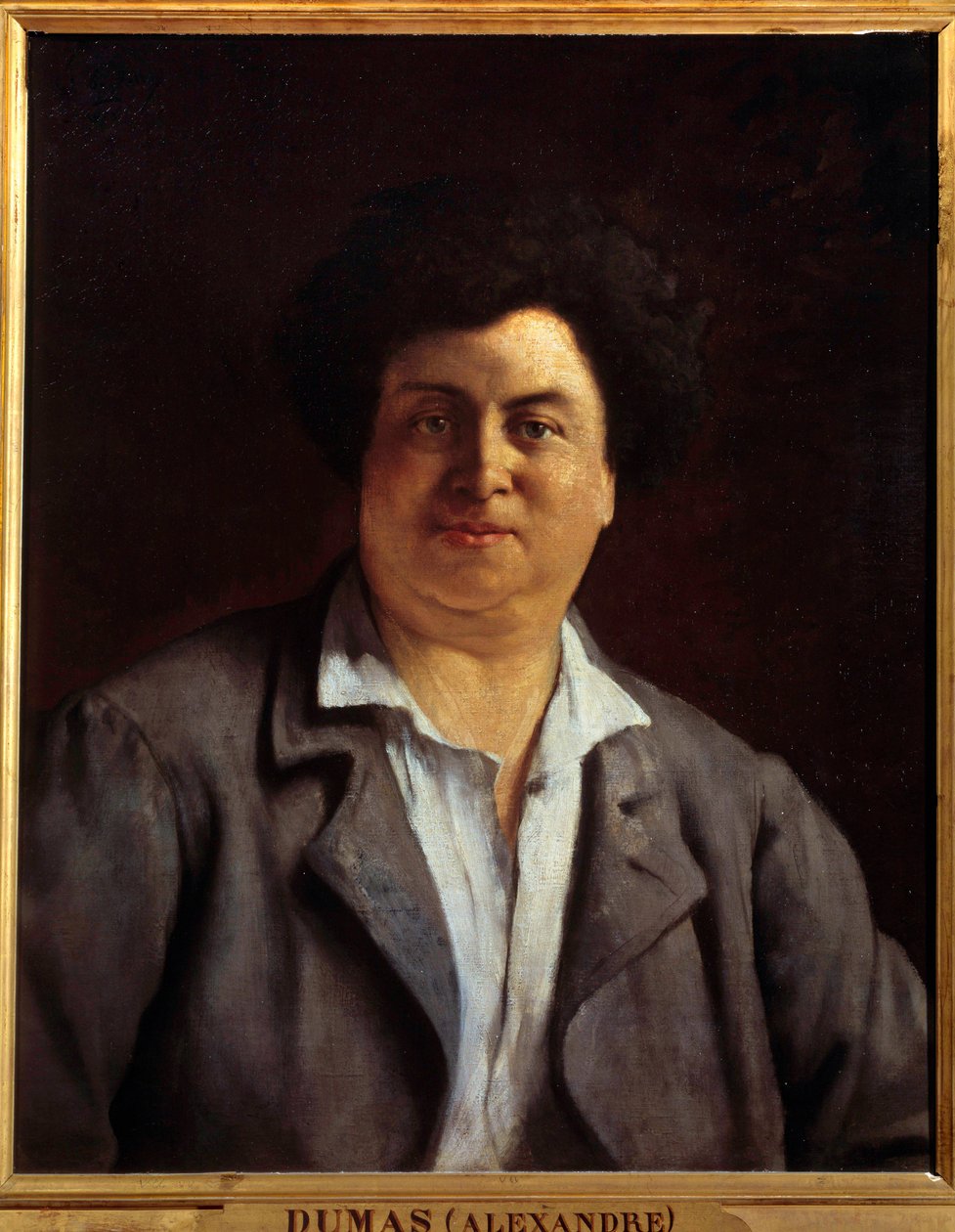 Portret van de schrijver Alexandre Dumas père door Charles Alphonse Paul Bellay