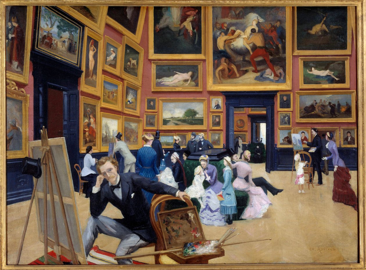 Interieur van het Musée des Beaux Arts de Rouen door Charles Angrand