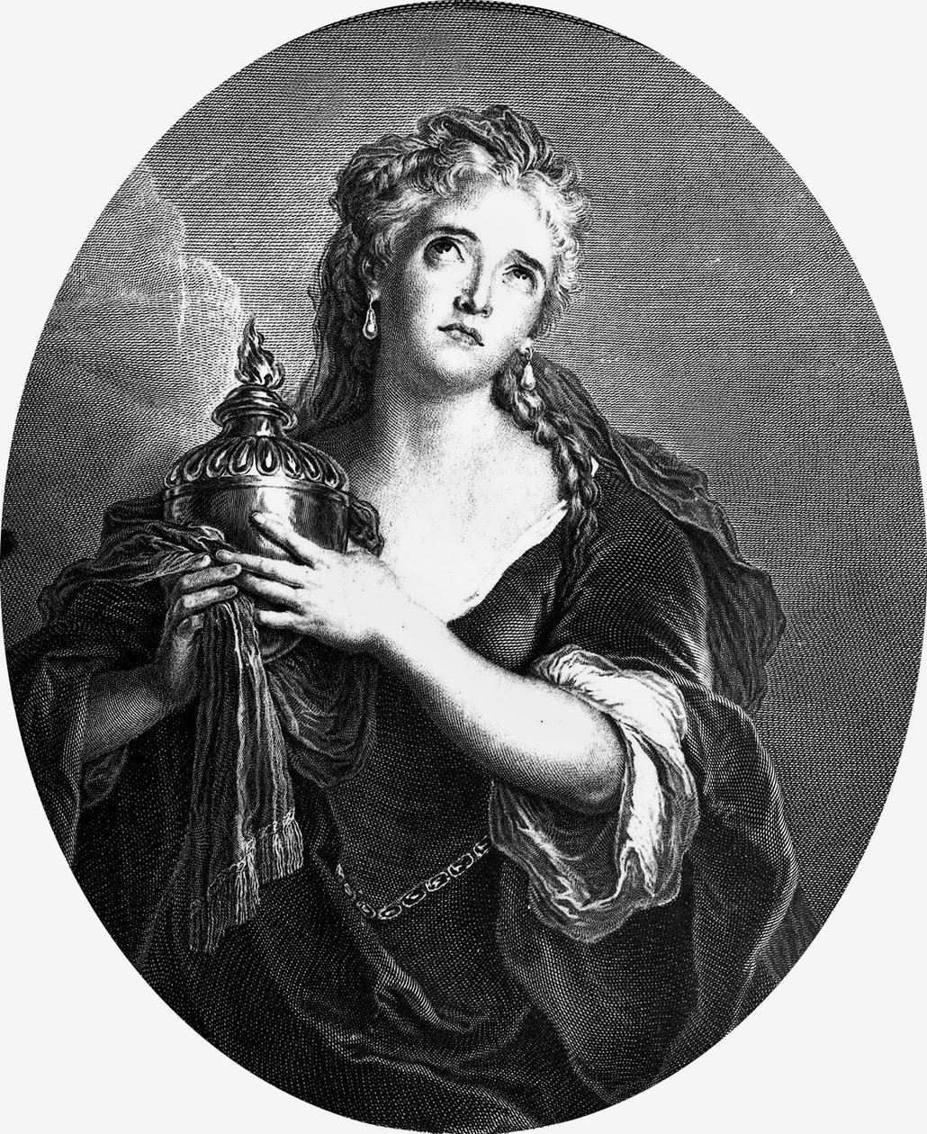 Adrienne Lecouvreur (1692-1730), Franse actrice in de rol van Cornelia in Mort de Pompee van Pierre Corneille door Charles Antoine (after) Coypel