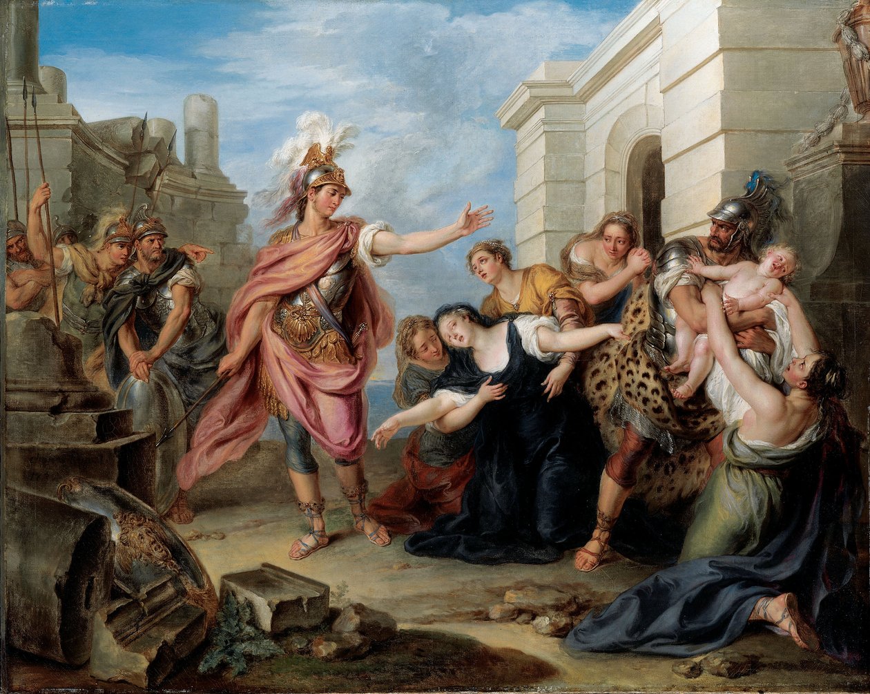 Andromache en Pyrrhus door Charles Antoine Coypel