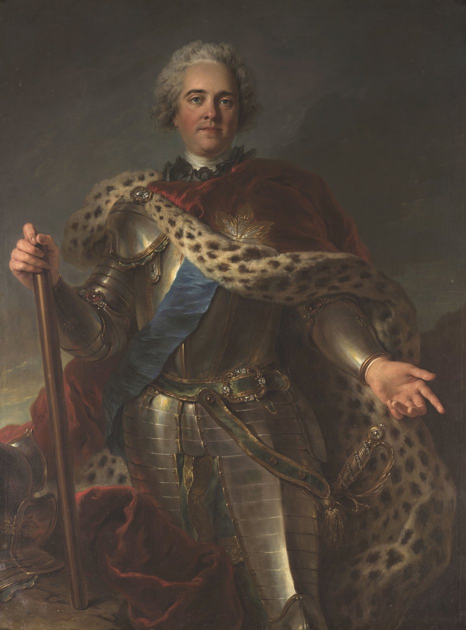 Portret van Maurice de Saxe 1696-1750, Maarschalk van Frankrijk, ca. 1735-1739 door Charles Antoine Coypel