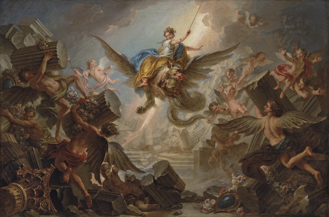 De Vernietiging van het Paleis van Armida, 1737 door Charles Antoine Coypel