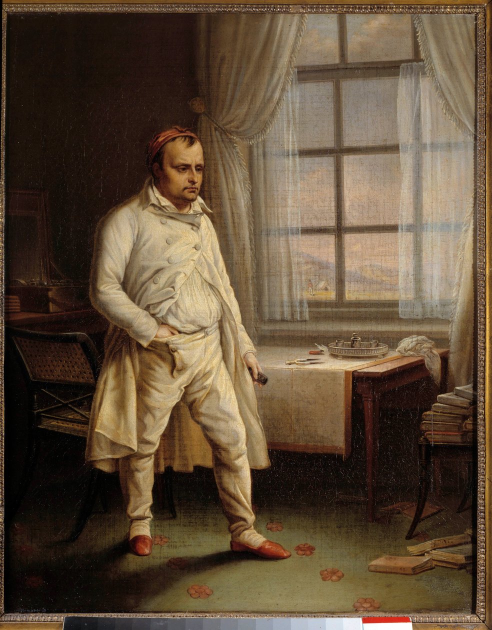 Portret van Napoleon I (1769-1821) op Sint-Helena dicterend zijn memoires door Charles Auguste Steuben
