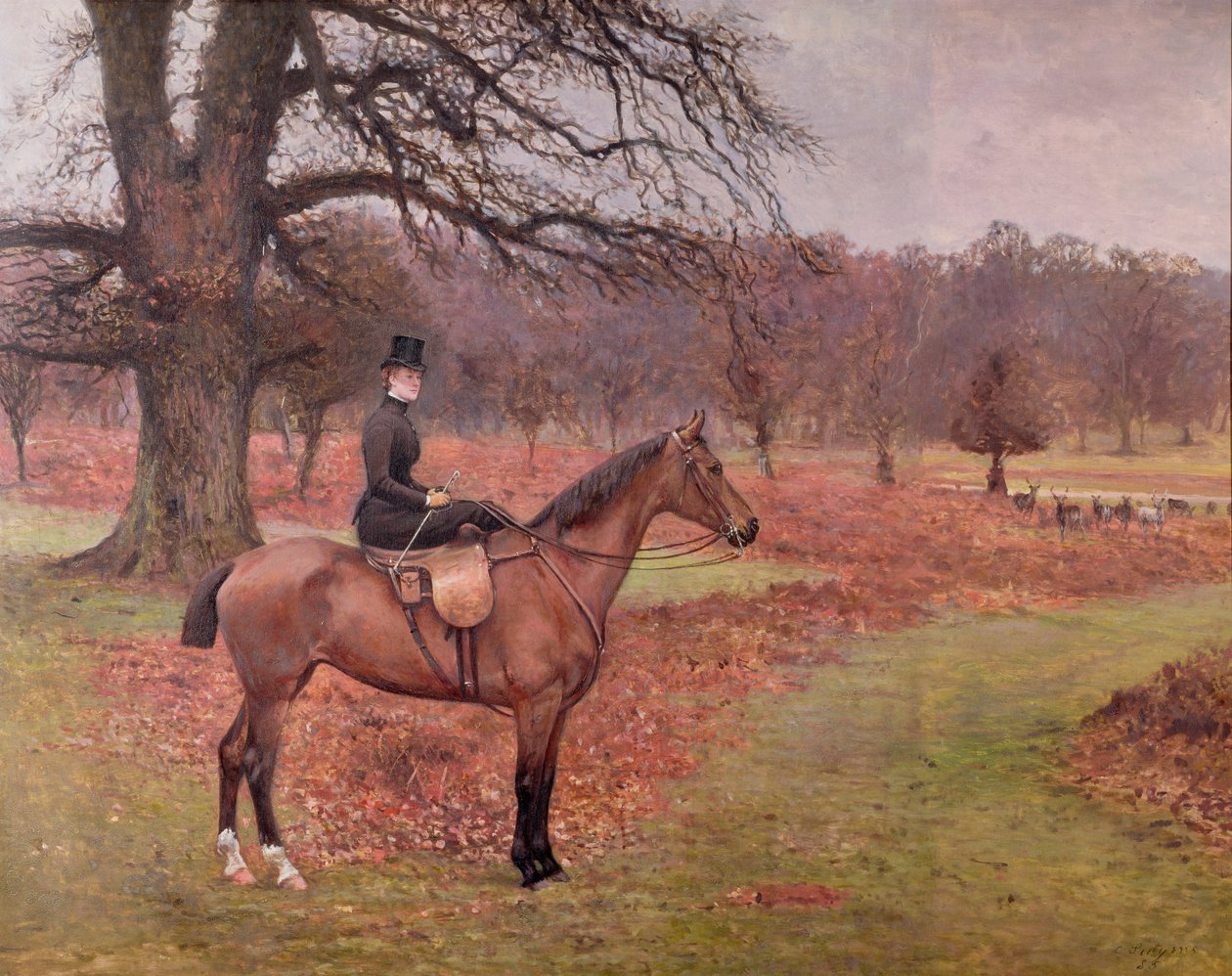 Lady Mabel Bridgeman op Claribel, 1885 door Charles Augustus Henry Lutyens