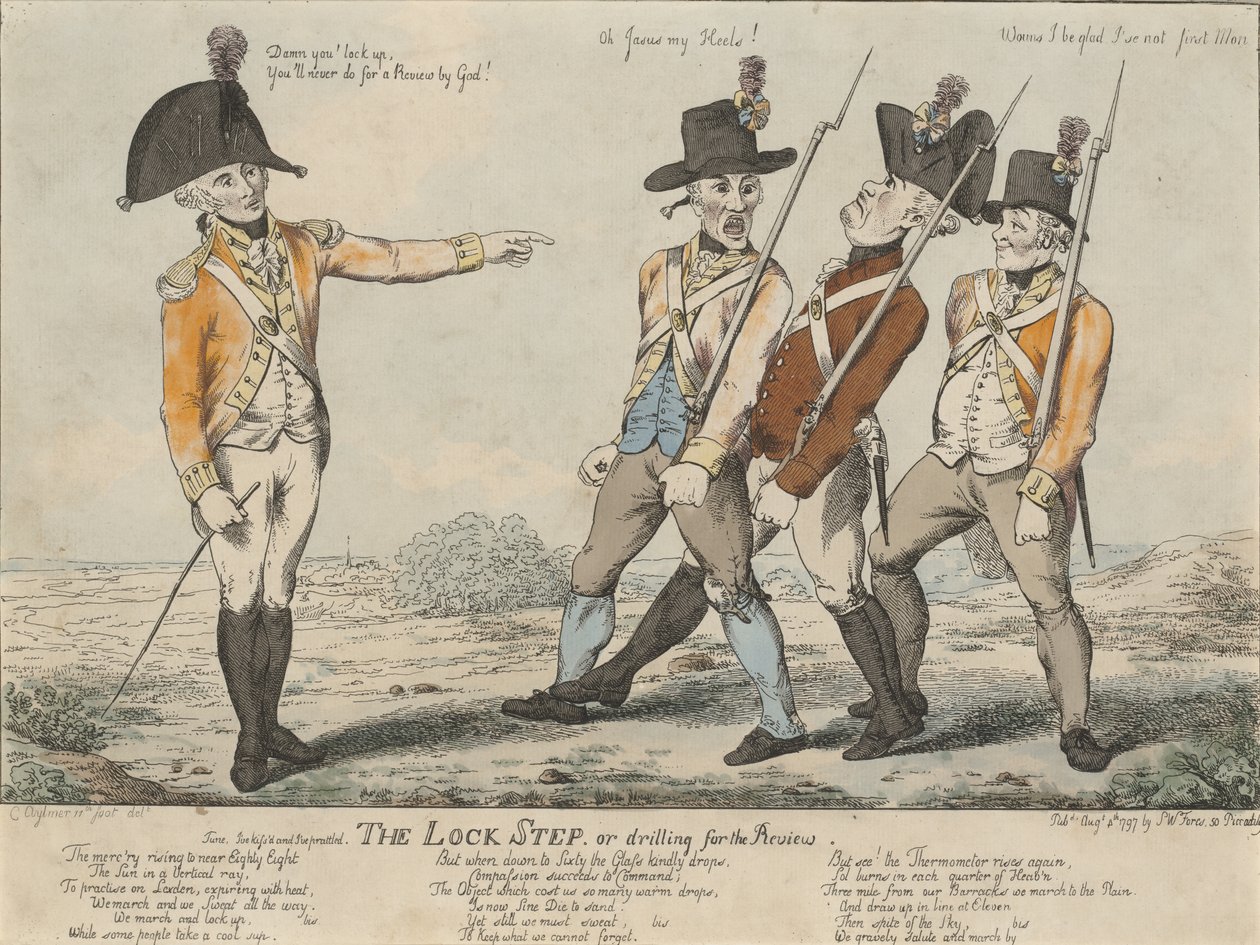 De Lock Step, of oefenen voor de Review, 1797 door Charles Aylmer