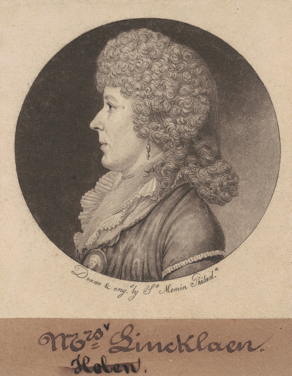 Helen Ledyard Lincklaen door Charles B.J. Févret de Saint Mémin