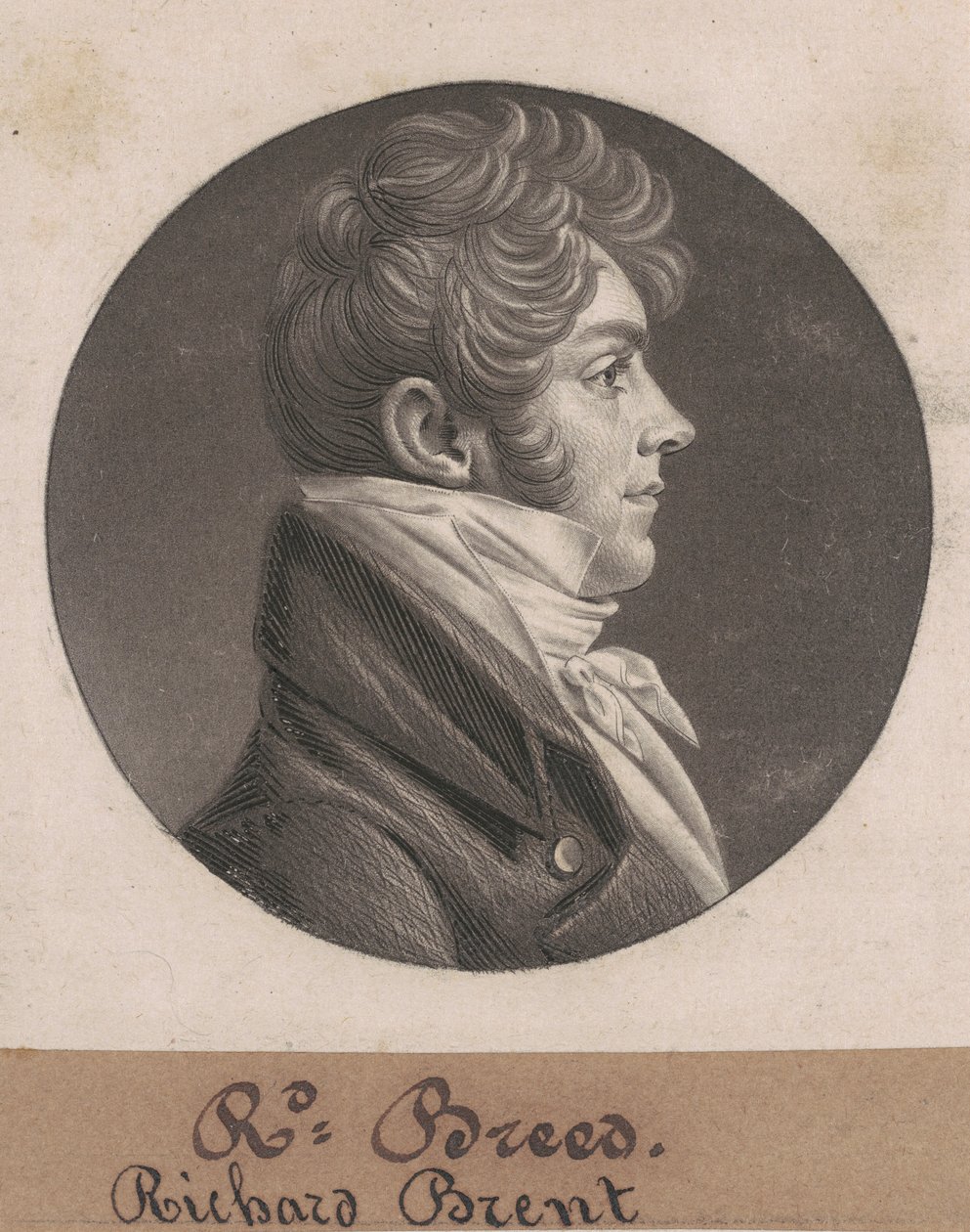 Richard Brent door Charles B.J. Févret de Saint Mémin