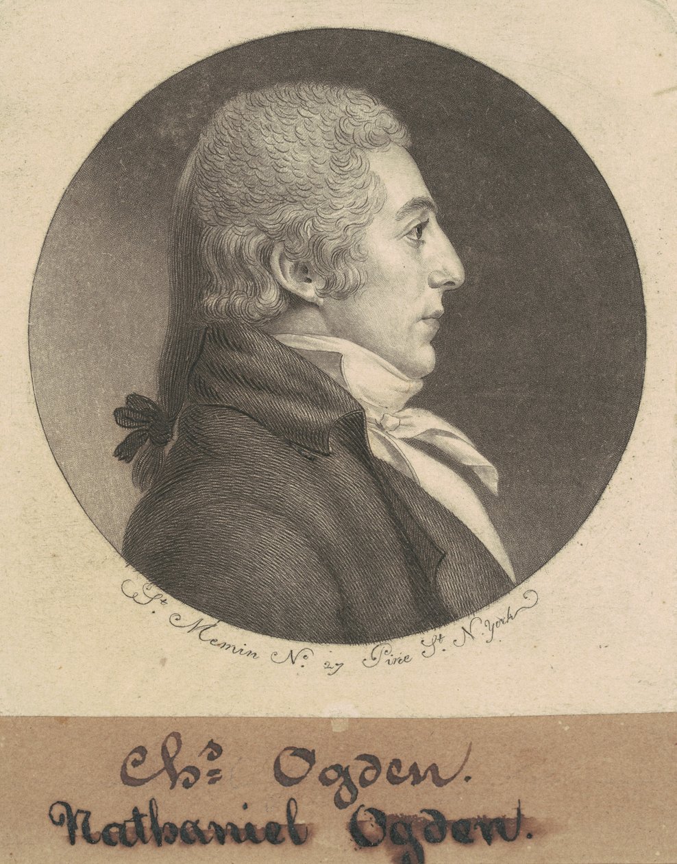 Abraham Ogden, Jr. door Charles B. J. Févret de Saint Mémin