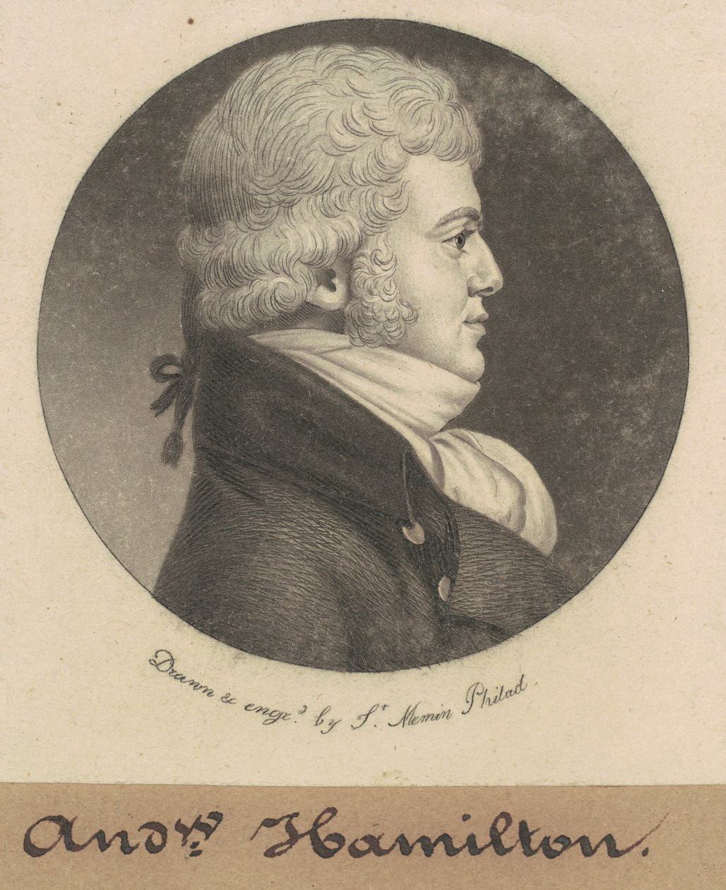 Andrew Hamilton door Charles B. J. Févret de Saint Mémin