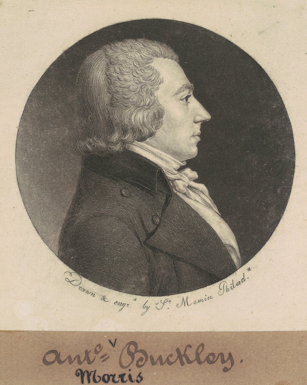 Anthony Morris Buckley door Charles B. J. Févret de Saint Mémin