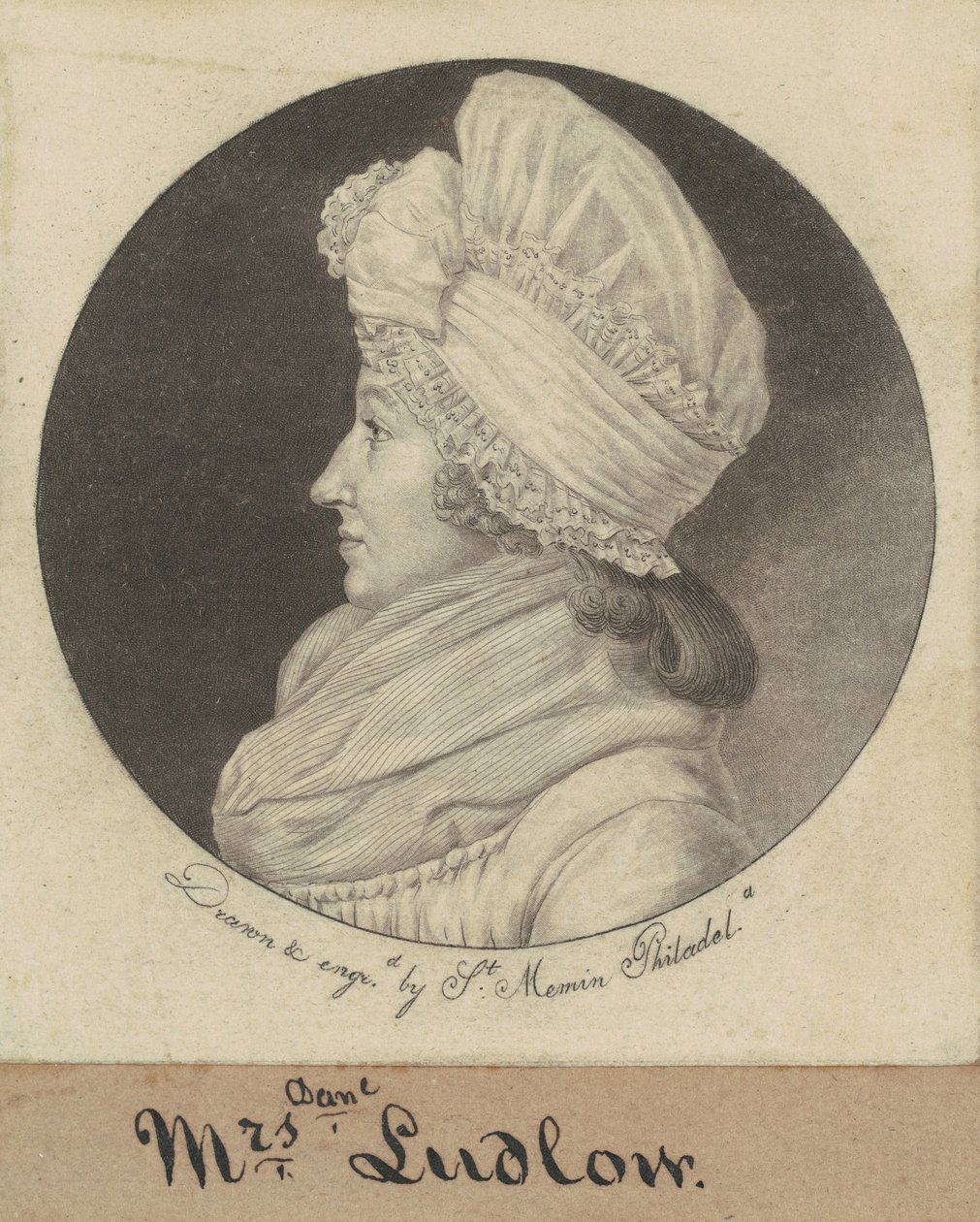 Arabella Duncan Ludlow door Charles B. J. Févret de Saint Mémin