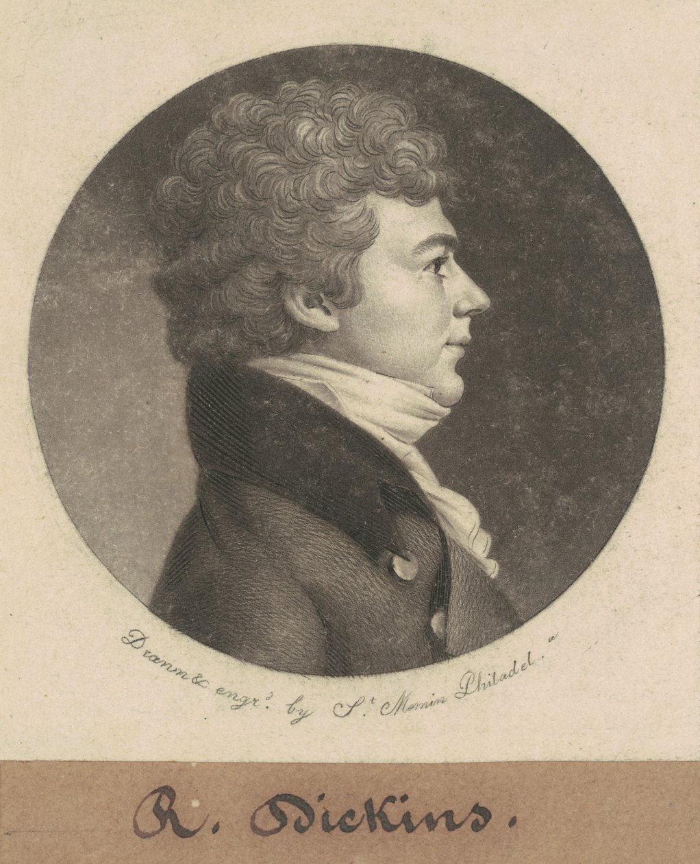 Asbury Dickins door Charles B. J. Févret de Saint Mémin