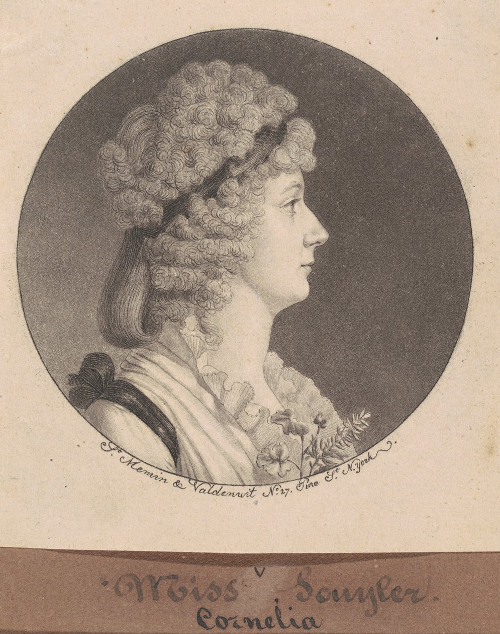 Cornelia Schuyler Morton door Charles B. J. Févret de Saint Mémin