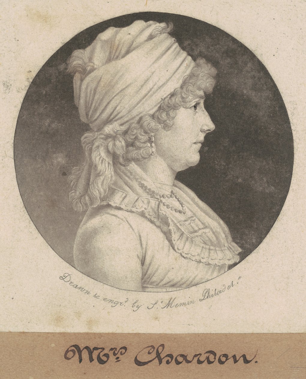 Eleanor Rawle Chardon door Charles B. J. Févret de Saint Mémin