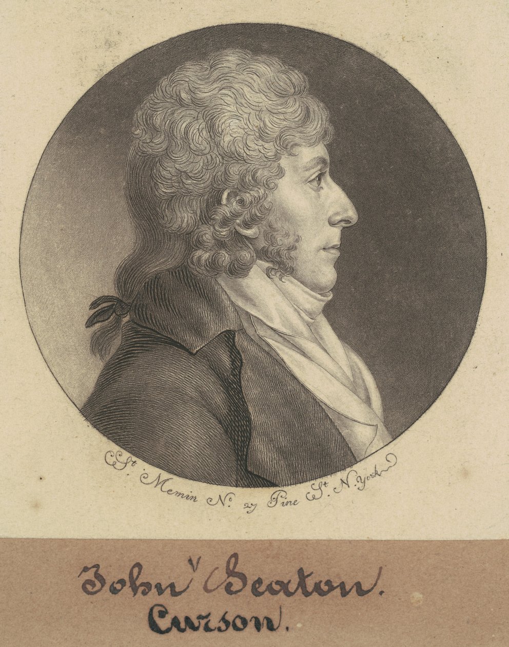 John Curzon Seton door Charles B. J. Févret de Saint Mémin