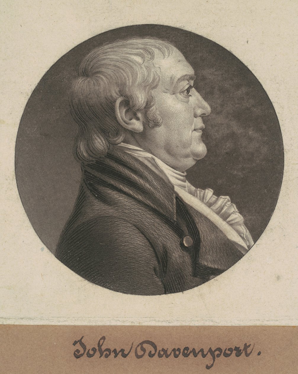 John Davenport door Charles B. J. Févret de Saint Mémin