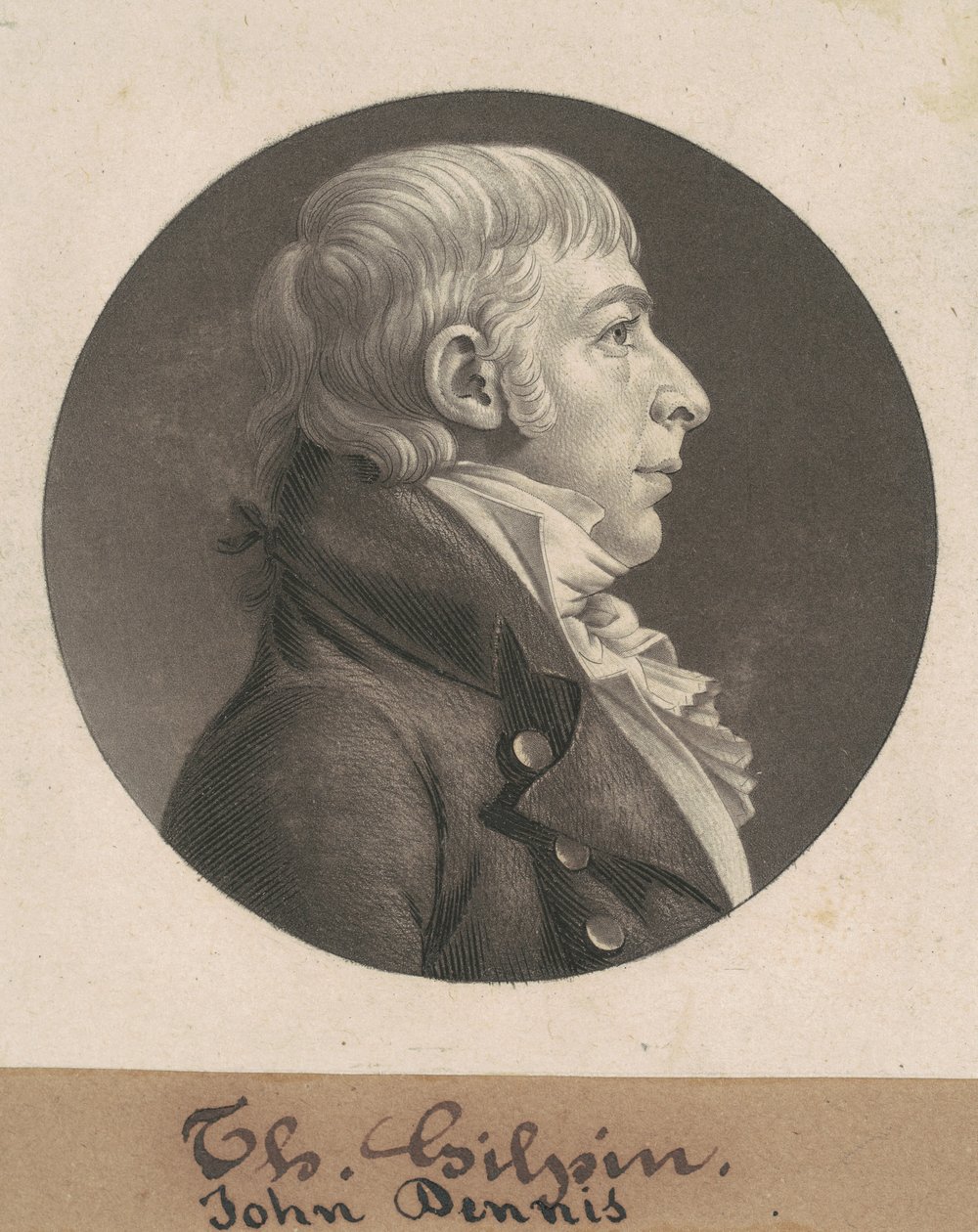 John Dennis door Charles B. J. Févret de Saint Mémin