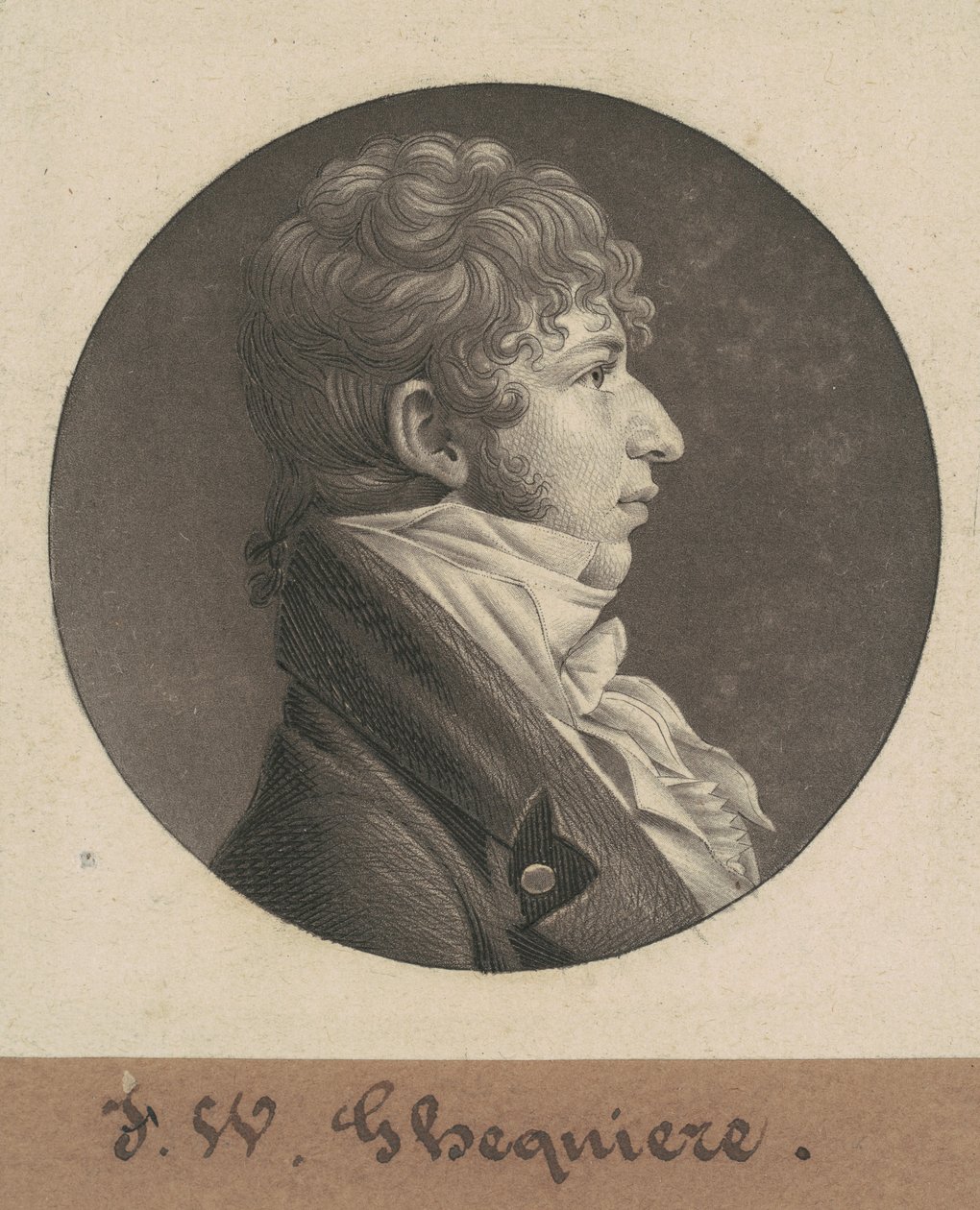 John Francis William Ghequiere door Charles B. J. Févret de Saint Mémin