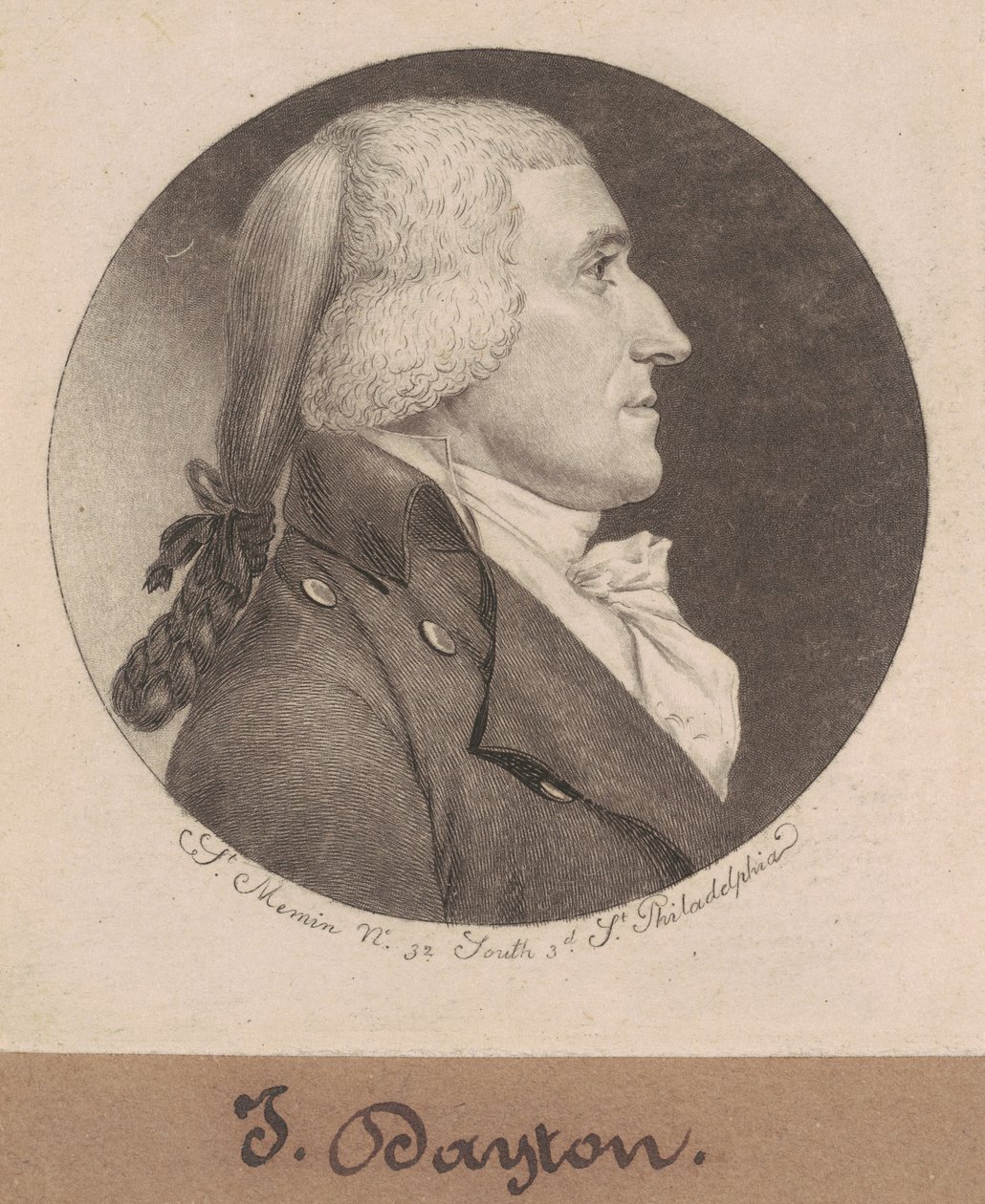 Jonathan Dayton door Charles B. J. Févret de Saint Mémin