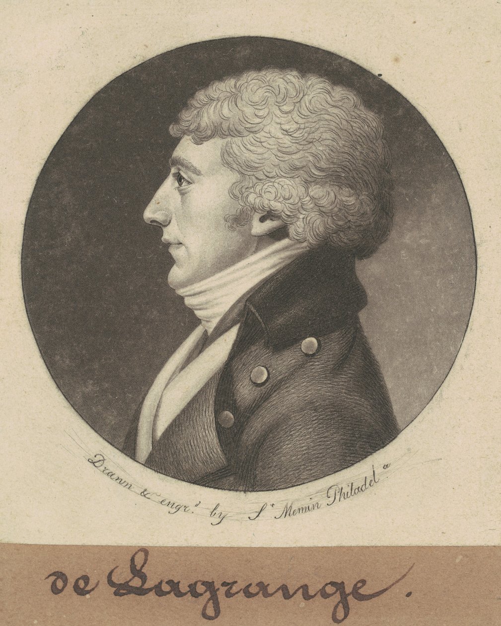 Joseph E. G. M. de la Grange door Charles B. J. Févret de Saint Mémin