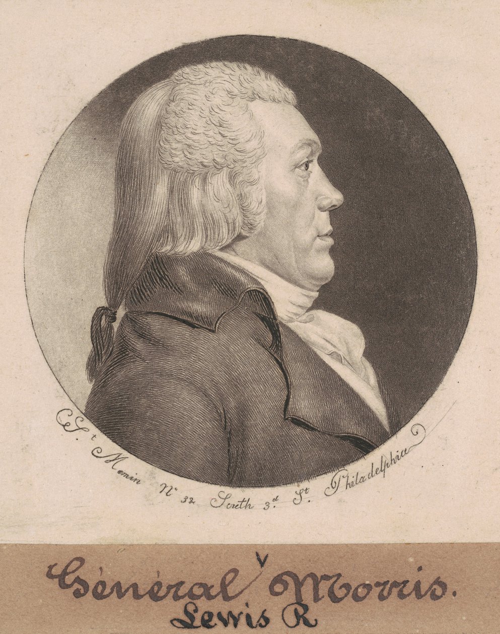Lewis Richard Morris door Charles B. J. Févret de Saint Mémin