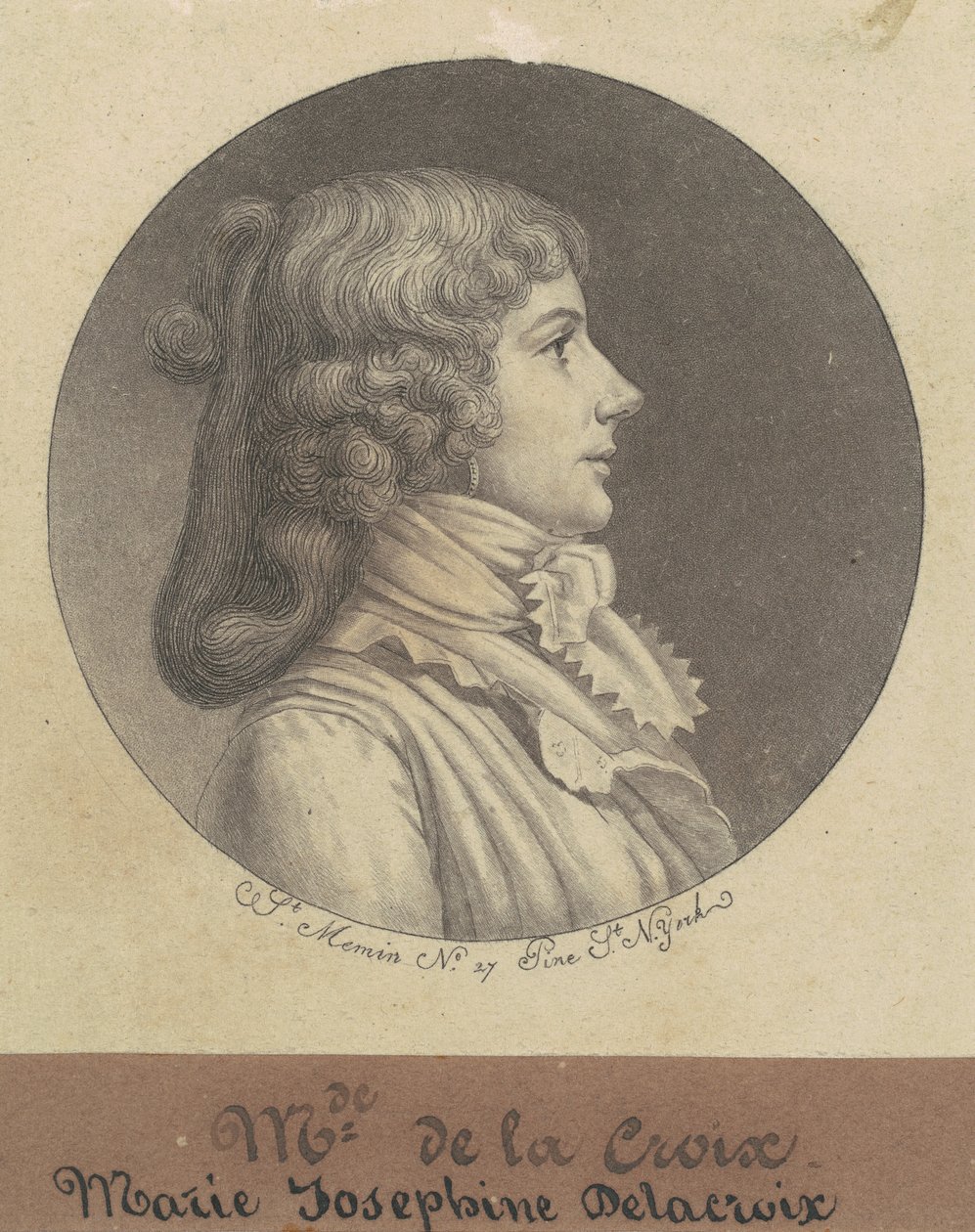 Marie Josephine Delacroix door Charles B. J. Févret de Saint Mémin