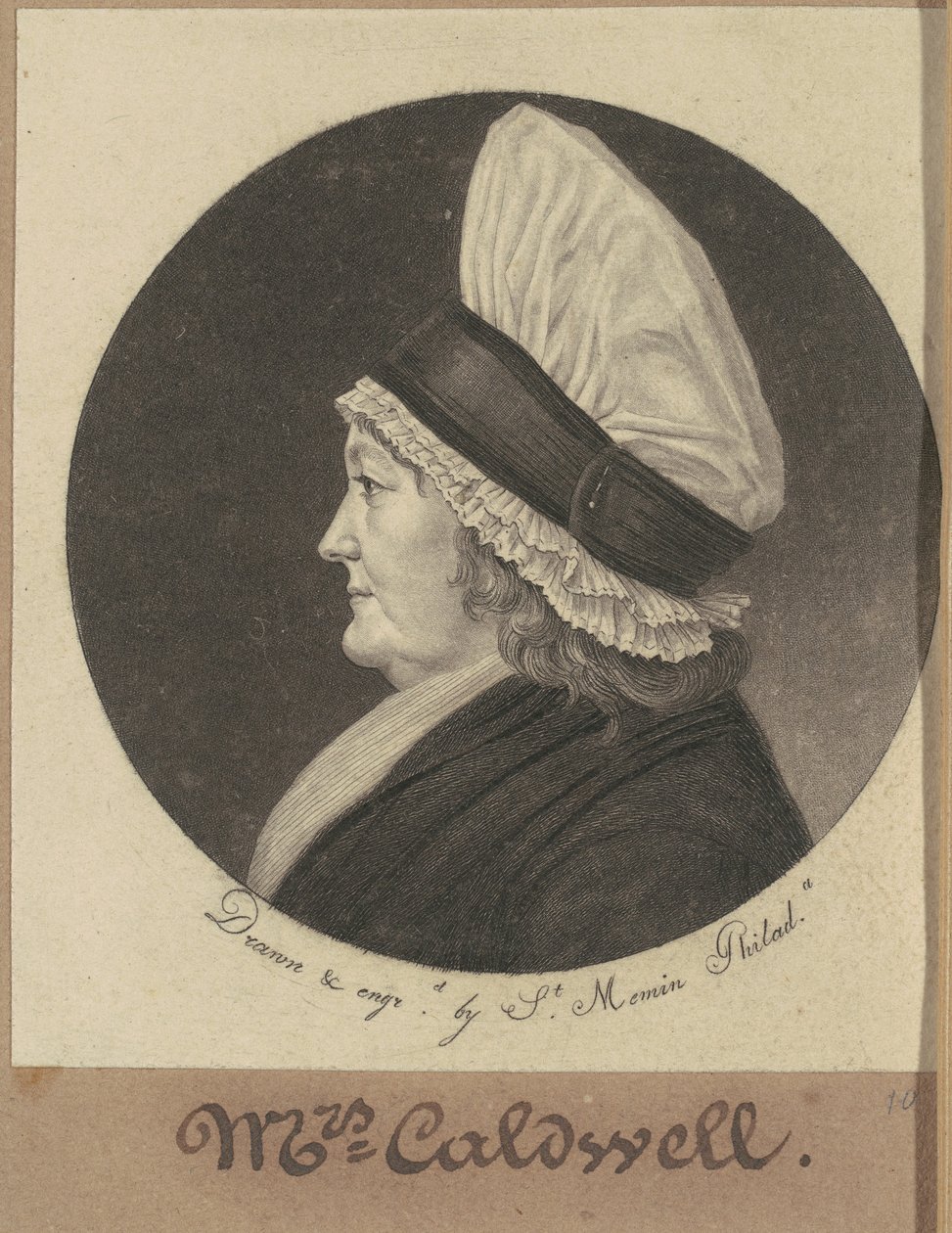 Martha Round Caldwell door Charles B. J. Févret de Saint Mémin