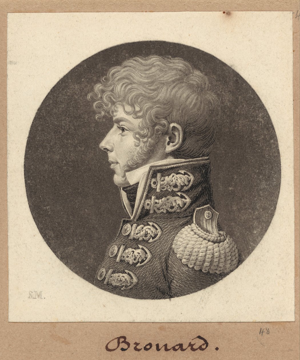 Michel Angélique Brouard door Charles B. J. Févret de Saint Mémin