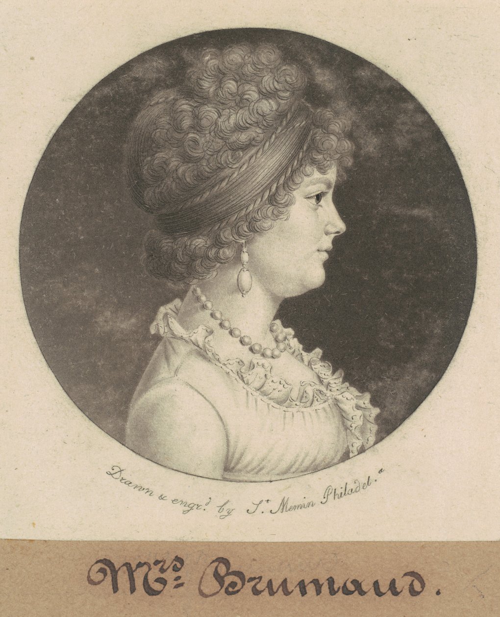 Mevrouw Brumaud door Charles B. J. Févret de Saint Mémin