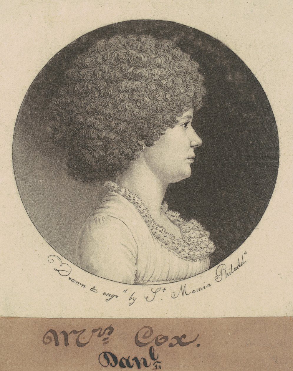 Mevrouw Cox door Charles B. J. Févret de Saint Mémin