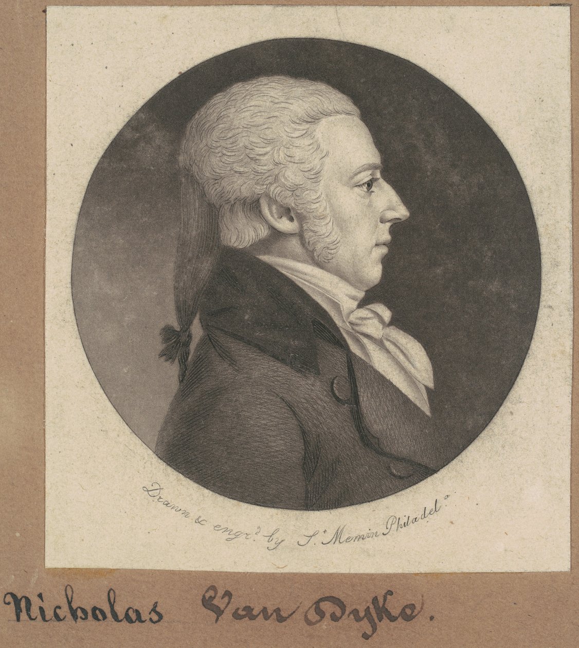 Nicholas Van Dyke door Charles B. J. Févret de Saint Mémin