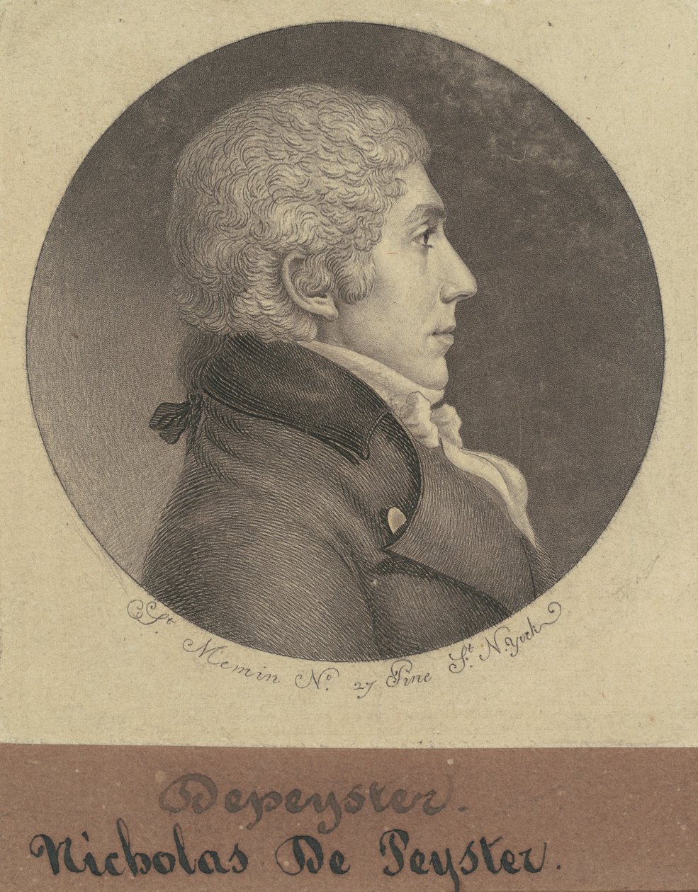 Nicholas de Peyster, Jr. door Charles B. J. Févret de Saint Mémin