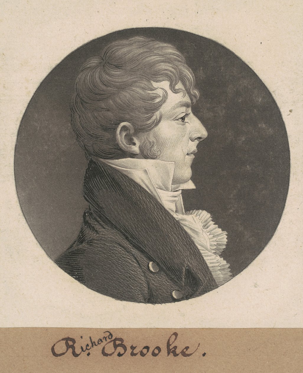 Richard Brooke door Charles B. J. Févret de Saint Mémin