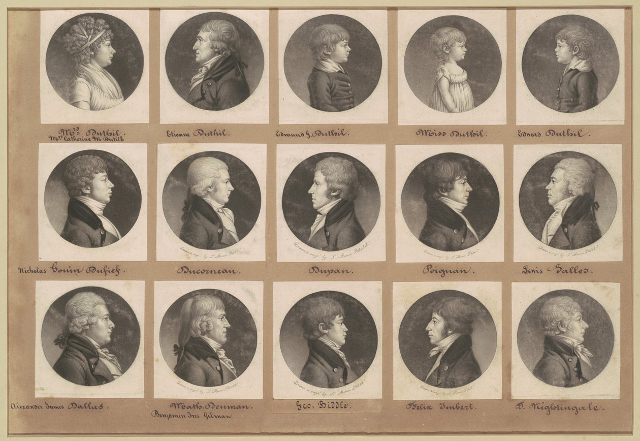 Saint-Mémin collectie van portretten, groep 19 door Charles B. J. Févret de Saint Mémin