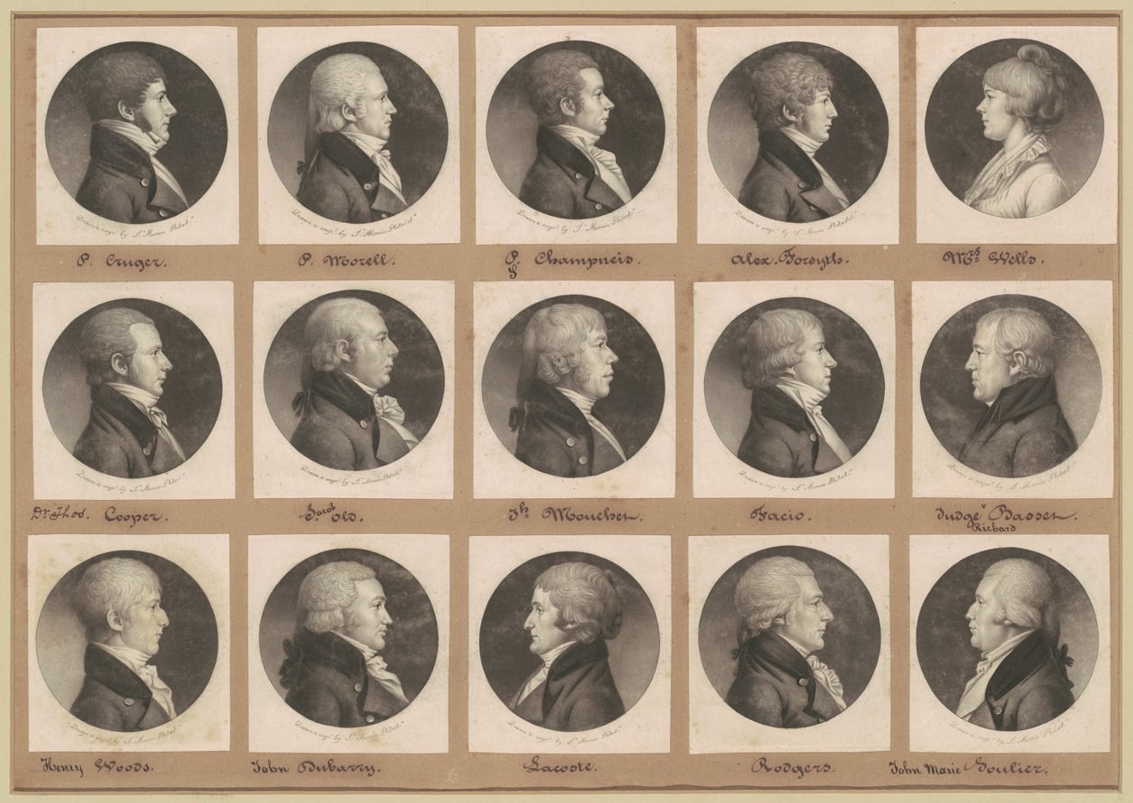 Saint-Mémin collectie van portretten, groep 21 door Charles B. J. Févret de Saint Mémin