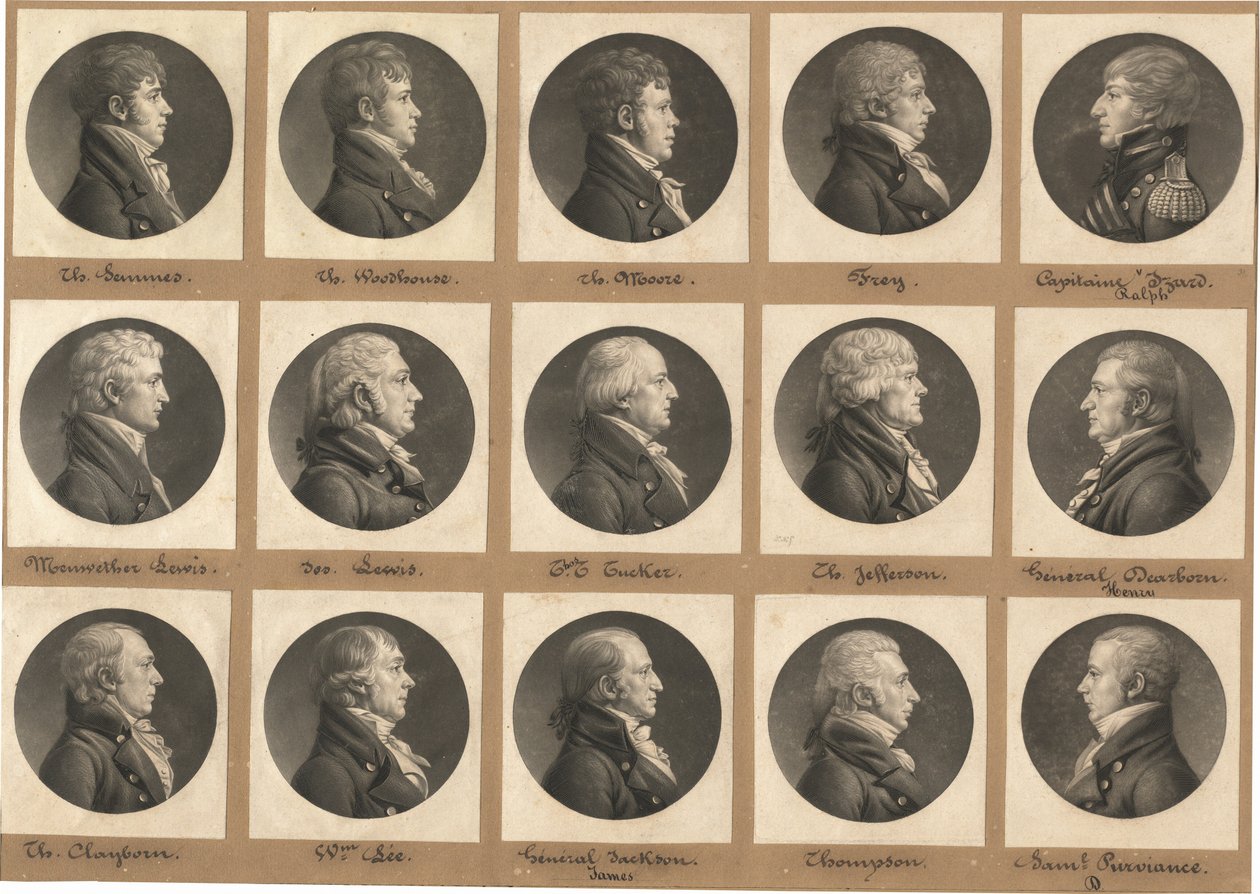 Saint-Mémin collectie van portretten, groep 31 door Charles B. J. Févret de Saint Mémin