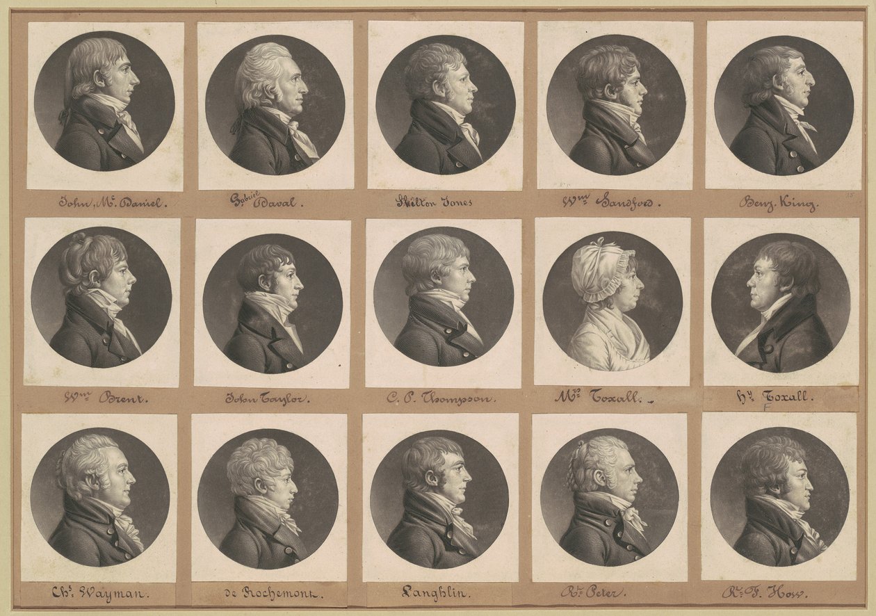 Saint-Mémin collectie van portretten, groep 35 door Charles B. J. Févret de Saint Mémin