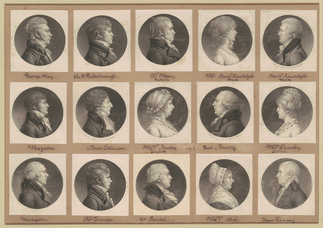 Saint-Mémin Collectie van Portretten, Groep 36 door Charles B. J. Févret de Saint Mémin