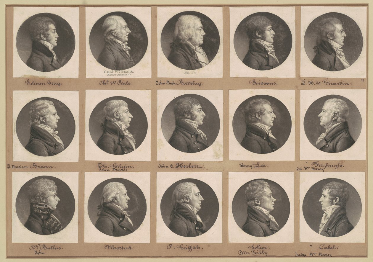 Saint-Mémin Collectie van Portretten, Groep 37 door Charles B. J. Févret de Saint Mémin