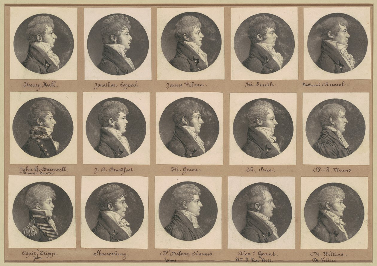 Saint-Mémin Collectie van Portretten, Groep 46 door Charles B. J. Févret de Saint Mémin