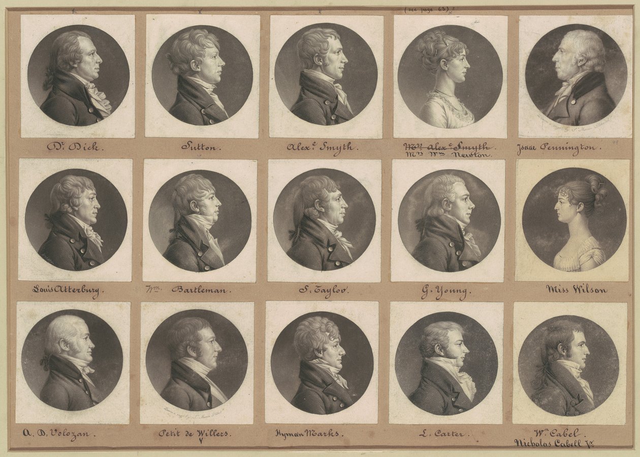 Saint-Mémin Collectie van Portretten, Groep 49 door Charles B. J. Févret de Saint Mémin