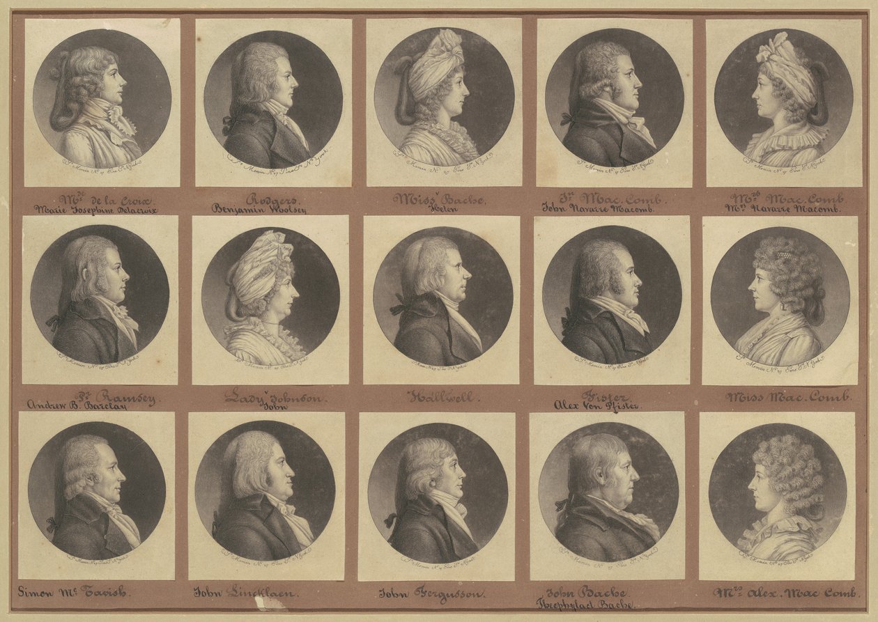 Saint-Mémin Collectie van Portretten, Groep 4 door Charles B. J. Févret de Saint Mémin