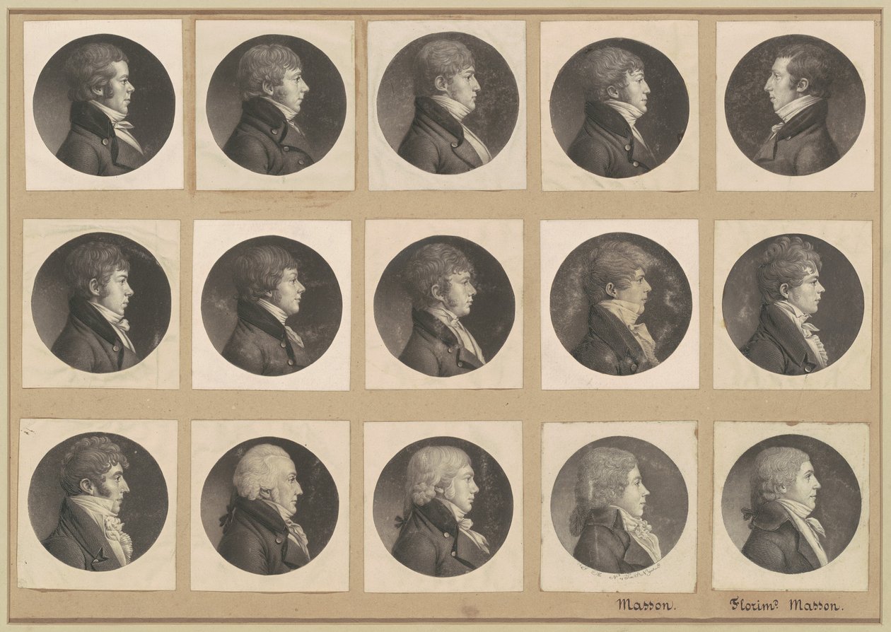 Saint-Mémin Collectie van Portretten, Groep 55 door Charles B. J. Févret de Saint Mémin